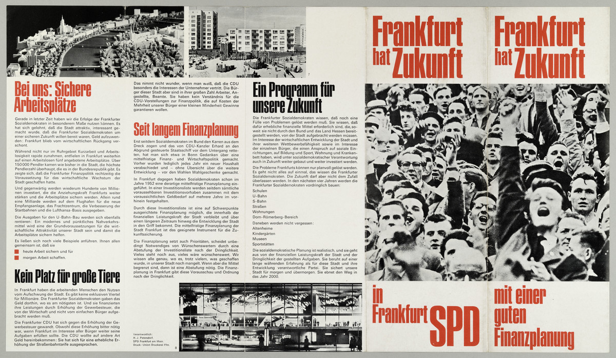 Werbeleporello der SPD Frankfurt (Cover), o.D. - 