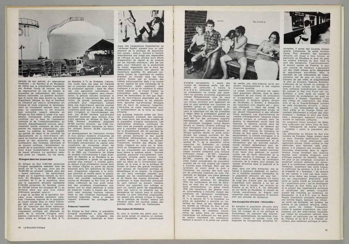 La Nouvelle Critique. Politique, marxisme, culture, Heft 102, März 1977, S. 40-41 - 